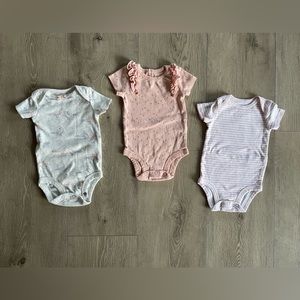 3 baby girl onesies